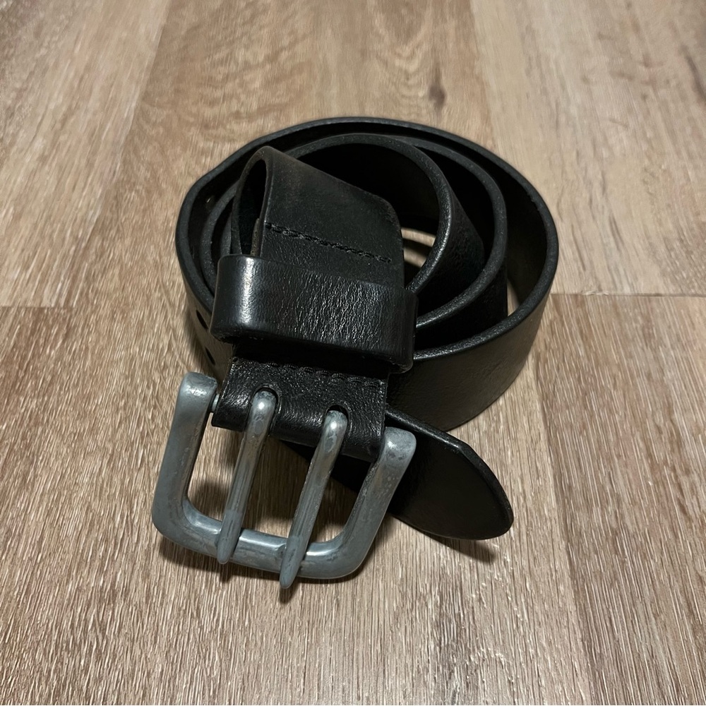 Express Black Leather Jeans Belt - 34